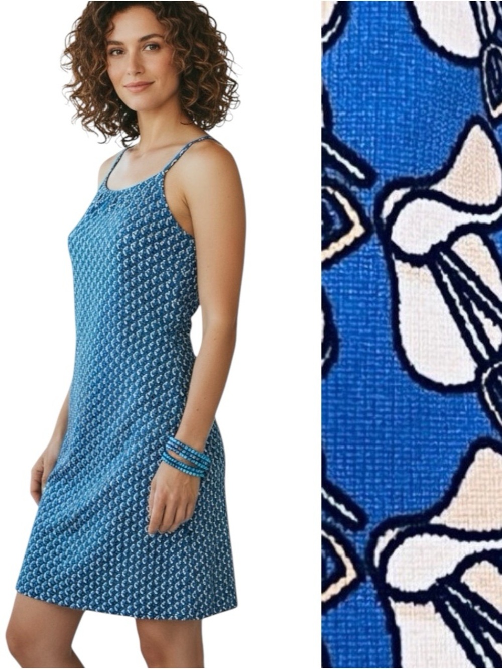J Mclaughlin Blue Saddle Dress Catalina Cloth Sleeveless Adjustable/Back XS NEW